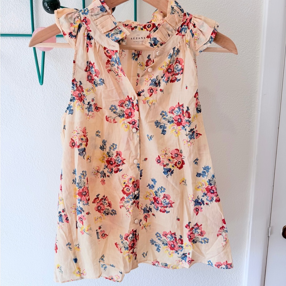 Floral Sleeveless Top - Cream